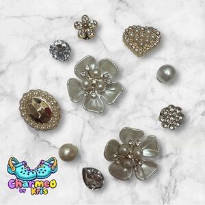1. Gold Floral Charms Set